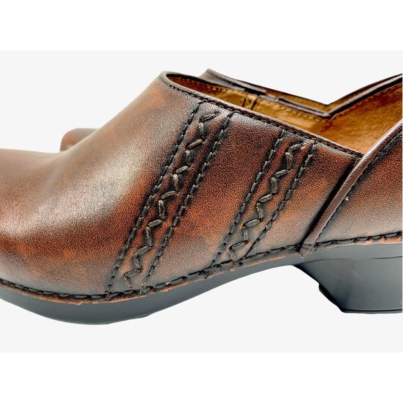 Dansko Clogs Mules Brown Leather Stitching Slip On Women Size 37 US 6.5/7 M - Picture 5 of 10